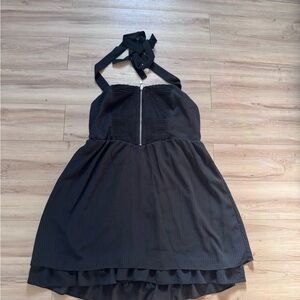 Elegant Black Halter Dress